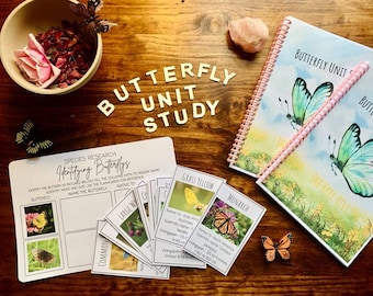 Butterfly, Caterpillar Bug Unit Study Homeschool, Educational Resource