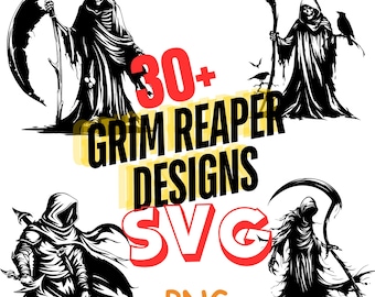 Grim Reaper Vector Designs, Dark Art SVG PNG (Digital Files)