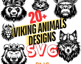 Viking Animals Digital Designs, SVG PNG, Norse Warriors