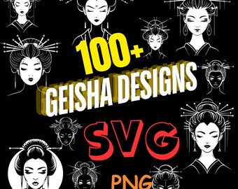 Geisha Vector Designs, High-Quality PNG SVG (Digital Download)