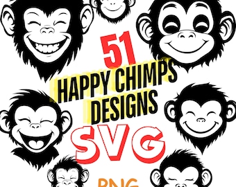 51 Cute chimp designs, apes, PNG, 300 DPI, transparent background, art, animals, cute, baby, fluffy