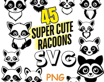 45 Super cute fluffy raccoon designs PNG, 300 DPI transparent background, animals, forest, trash, furry, bandit