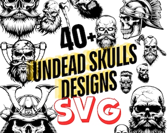 40+ Undead Skull Designs, Zombies, Skeletons (SVG PNG)