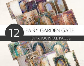Fairy Garden Gate Junk Journal Digital Paper Pack, Fantasy Scrapbook, Whimsical Journalling, Printable Download, Commercial Use [JJ01]