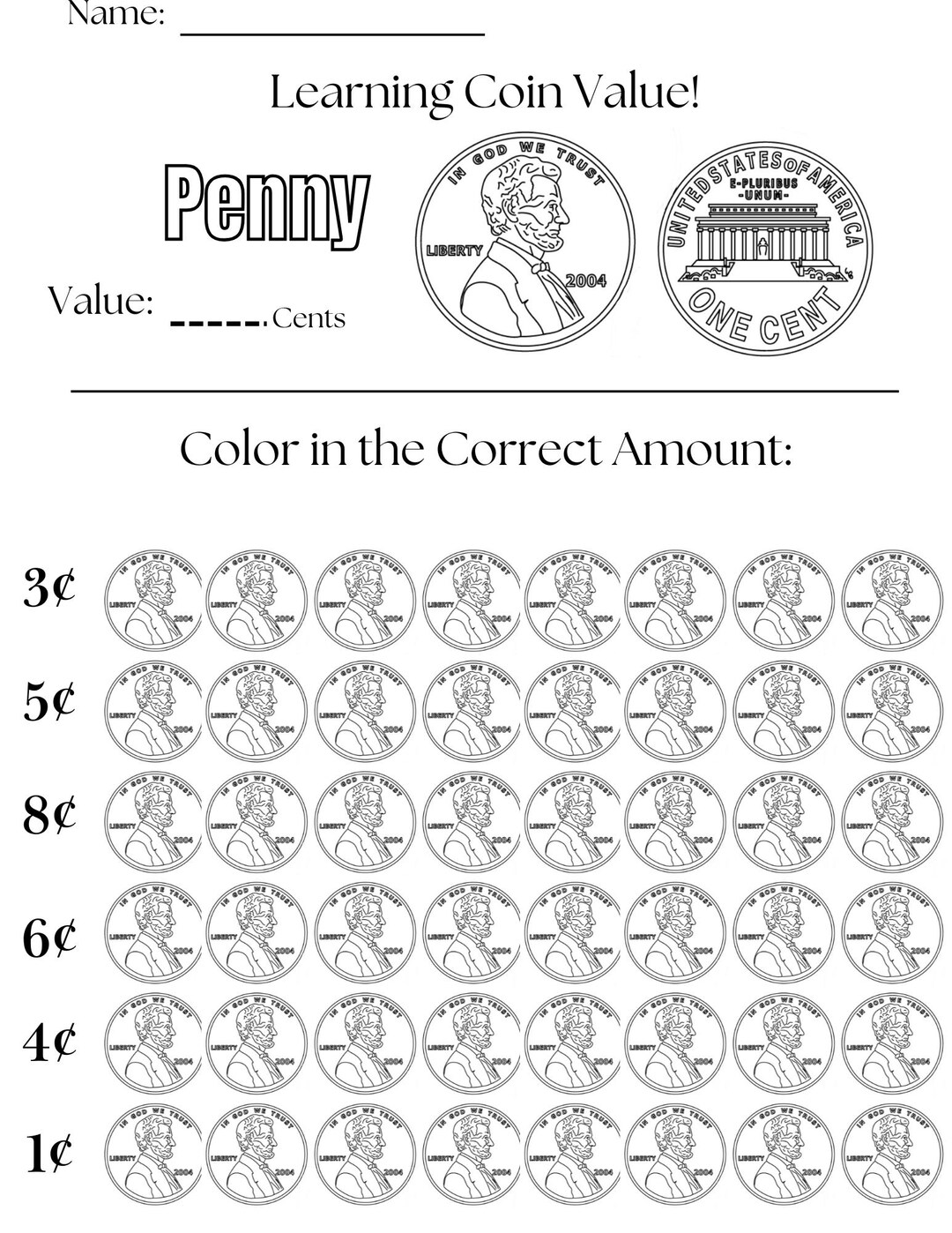 Counting Money Worksheet Bundle | Learning Coin Value | Back to School ...