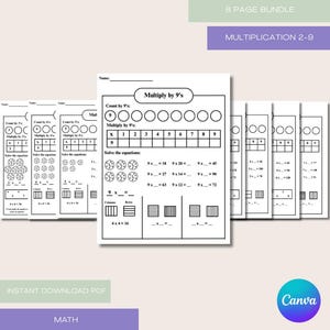 Multiplication Numbers 2-9 | Times Tables Practice | Multiplying Single Digits | 2nd-5th Grade