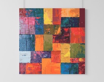 Abstract Mosaic Cross Stitch Pattern – Geometric Pixel Art (Digital Download)