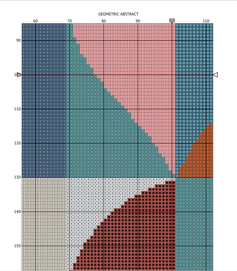 Stitching Geometry Pastel Geometry Cross Stitch Pattern – Abstract Geometric Design ...