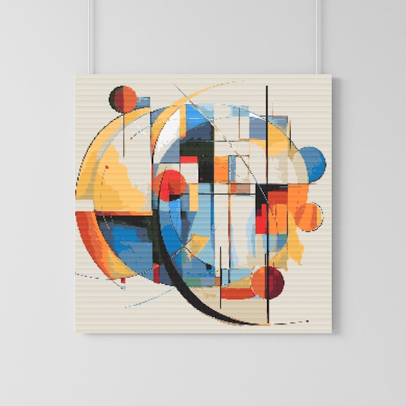 Abstract Geometric Cross Stitch Pattern – Modern Art (Digital Download)