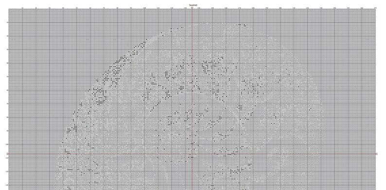 May include: Black and white pixel art design of a bird with a long beak and a round head. The bird is facing the right side of the image. The design is on a white background with a grid pattern.