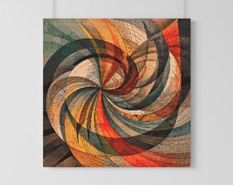 Autumn Swirl Cross Stitch Pattern - Geometric Abstract (Digital Download)