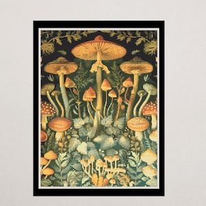 Waldpilz Kreuzstich Muster PDF | Vintage Fungi Stickvorlage | Wald Botanische Handarbeiten | Digitaler Download