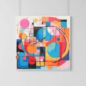 Elegancia abstracta contemporánea - Patrón de punto de cruz / Descarga digital / Descarga instantánea PDF / Resumen geométrico / Costura abstracta