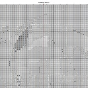 May include: A black and white geometric abstract design with a grid pattern. The design features a variety of shapes and lines, creating a visually interesting and modern aesthetic.