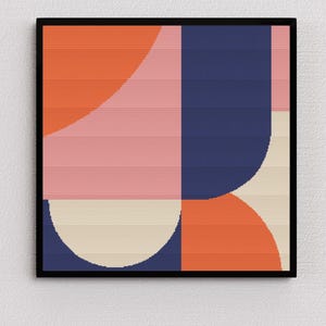 Abstract Geometric Cross-Stitch Pattern - Modern Art Design - DIY Embroidery PDF | Instant Download PDF