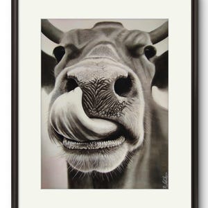 Originele tekening met houtskool en waterverf op papier, 30,5 x 40,6 cm, uniek stuk