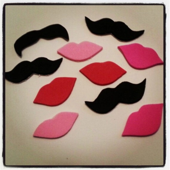 50 Pack Adhesive Foam Mustache and Lips Sticker Pack Adhesive Etsy