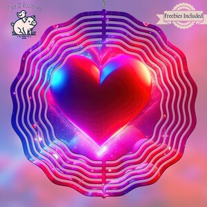 Valentine Wind Spinner PNG, Heart Sublimation Design, Valentines Day Sublimate Windspinner Template, Digital Download File, DIY Craft Gifts
