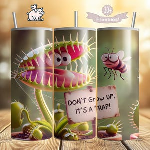 Funny Venus Fly Trap Tumbler Wrap, 20oz Skinny PNG, Adult Humor Sublimation Designs, Sarcastic Dad Jokes Digital Download, Funny Fly Trap