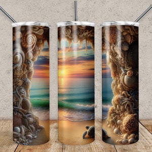 Beach Tumbler Wrap Tumbler Png Ocean Sublimation Design 20oz Skinny Tumbler Straight Png Tumbler Template Summer Tumbler Wrap File Cracked