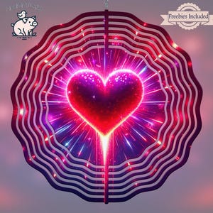 Valentine Wind Spinner PNG, Heart Sublimation Design, Valentines Day Sublimate Windspinner Template, Digital Download File, DIY Craft Gifts