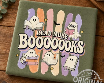 Read More Booooooks Ghost Reading PNG – Halloween Book Lover Digital Download