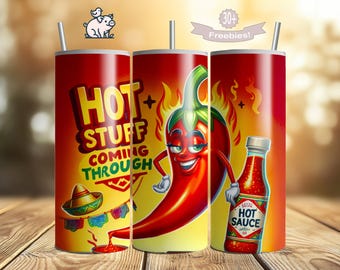 Hot Stuff Chili Pepper Tumbler Wrap: Sarcastic Design (Digital Download)
