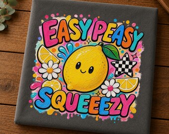 Happy Lemon PNG Graphic | Kawaii Fruit Sublimation, DTF Printable, Easy peasy  (Digital Download)