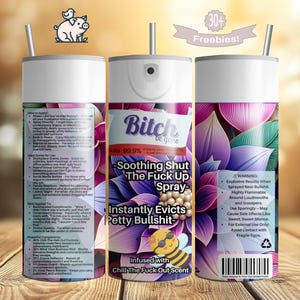 Bitch Repellent Tumbler Wrap, 20oz Skinny Funny Bitch Spray PNG, Sarcastic Sublimation Design, Instant Digital Download Adult Humor Gag Gift
