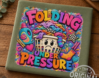 Folding Under Pressure Laundry Design (Digital PNG Download)