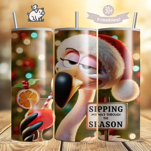 Engraçado Envoltório de Copo de Natal, 20oz Skinny png, Design de Sublimação de Humor Adulto, Download Digital Sarcástico Flamingo Humor Alcoólico, Coquetéis