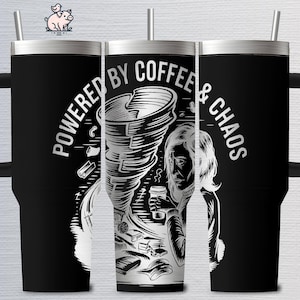 Coffee Chaos Tumbler Wrap: Laser Engraving Design (SVG, PNG Digital Download)