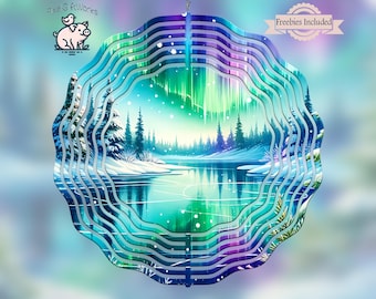 Aurora Borealis-windspinner, png-bestand: wintersublimatieontwerp (digitale download)