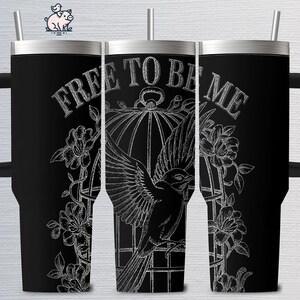 Laser Engraving svg png Digital Download, 40oz Tumbler Engraving, Bird Cage Design, Tumbler Wrap, Free To Be Me, Nature Theme