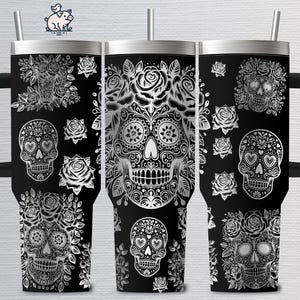 Paquete de calaveras de azúcar florales (SVG), Calaveras de azúcar del Día de los Muertos (PNG), Grabado mexicano del Día de los Muertos, Descarga digital, Grabado