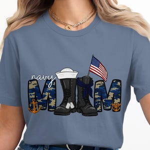 Navy Mom Sublimation Design, Camo Letters, Patriotic Boots (Digital Download) image 9