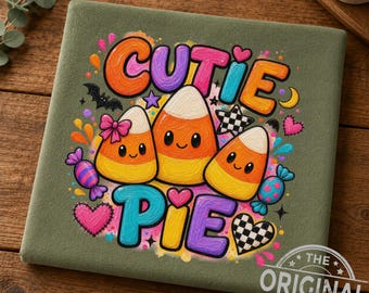 Candy Corn Halloween PNG | Kawaii Fall Cutie Pie Sublimation Design (Digital Download)