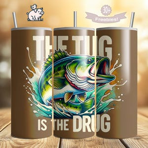 Fishing Tumbler Wrap PNG, 20oz Skinny Tumbler, Bass Fisherman, Father&#39;s Day Sublimation Digital Download Design, Fish 20 Oz File, DIY Gifts