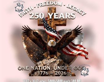 American Eagle 250th Anniversary PNG, Patriotic Sublimation Graphic (Digital Download)