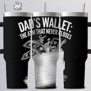 Diseño de billetera para papá, billetera para papá con grabado láser (SVG), envoltura para vaso de cajero automático, descarga digital del Día del Padre, vaso de 40 oz (PNG)
