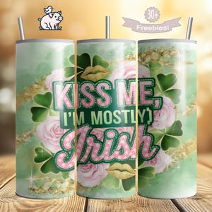 St. Patrick&#39;s Day Tumbler Wrap: Lucky Shamrock Design (Digital Download)