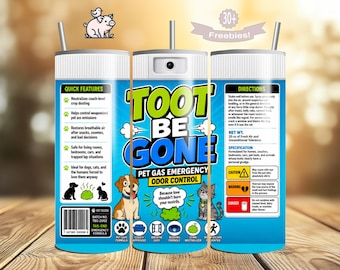 Pet Gas Odor Control Tumbler Wrap Design, Funny Dog Cat Fart PNG (Digital Download)