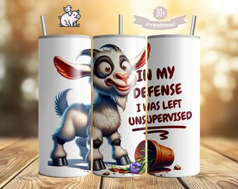 Funny Goat Tumbler Wrap PNG: Adult Humor Sublimation Design (Digital Download)