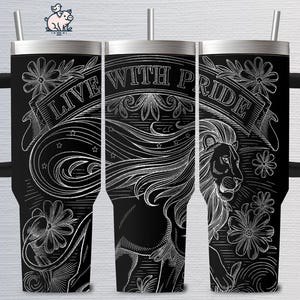 Live with Pride Lion Design, Laser Engraving svg and png, Digital Download for Engraving 40oz Tumblers, Tumbler Wrap, Pride Month