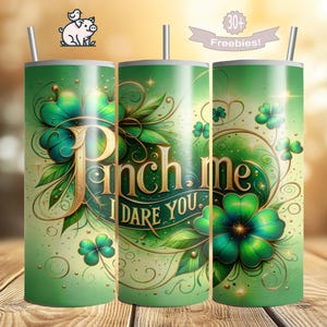 St. Patrick&#39;s Day Tumbler Wrap: Lucky Shamrock Design (Digital Download)