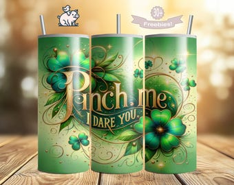St. Patrick's Day Tumbler Wrap: Lucky Shamrock-ontwerp (digitale download)
