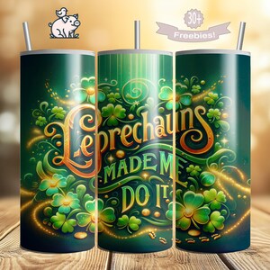 St. Patrick&#39;s Day Tumbler Wrap: Lucky Shamrock Design (Digital Download)