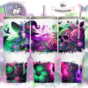 Halloween Witch Tumbler Wrap: 40 Unzen Sublimationsdesign (PNG)