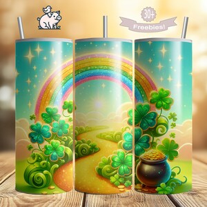 St. Patrick&#39;s Day Tumbler Wrap: Lucky Shamrock Design (Digital Download)