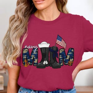Navy Mom Sublimation Design, Camo Letters, Patriotic Boots (Digital Download) image 10
